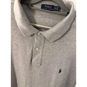 Polo Ralph Lauren Mens 3XB Big & Tall Heather Gray Short Sleeve Pony Polo Shirt